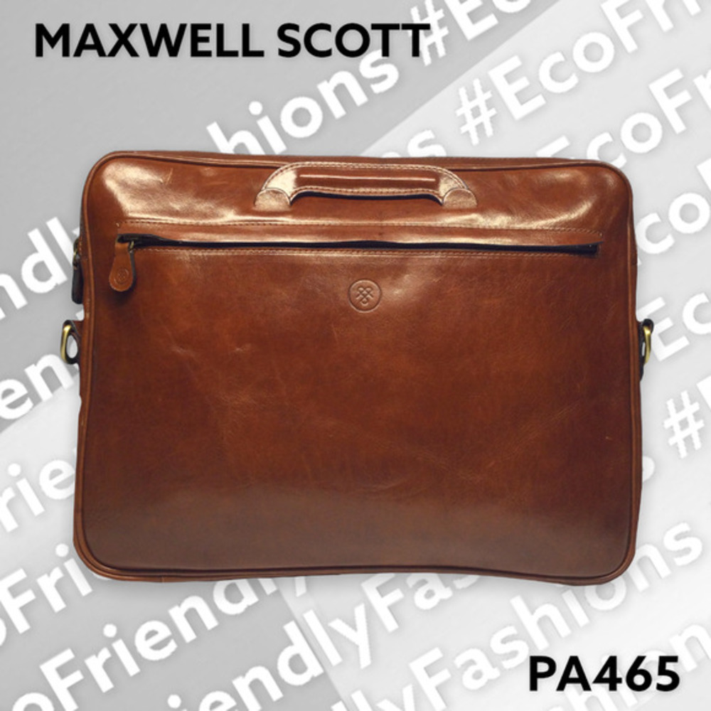 Maxwell Scott The Tutti Brown Leather Briefcase Document Bag Made In Italy
